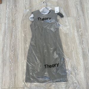 Never worn Theory sleeveless fitted dress in black checkered pattern